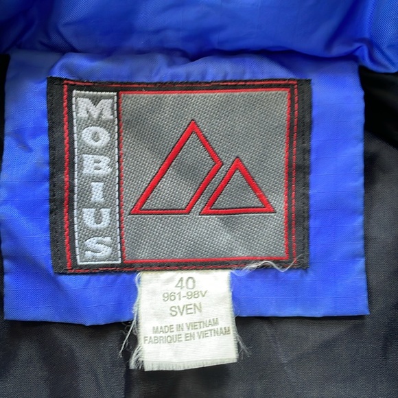 Vintage Mobius Goose Down Big Blue Puffer Vest UNISEX - Picture 2 of 6
